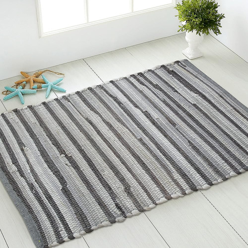 Chardin Home Boho Rag Rug 2x3 Pies Alfombra De Acento Gris Y