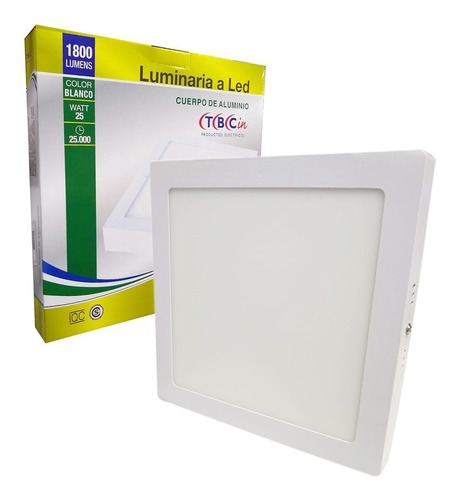 Panel Led Cuadrado Aplicar 25w Blanco Tbcin Adosar