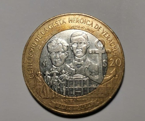 Moneda  20 Pesos Centenario De La Gesta Heroica De Veracruz