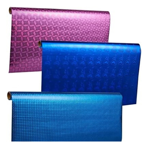 Juvale 3 Rollos De Papel Holográfico, Papel De Regalo De Lám