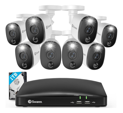 Swann Sistema De 8 Cámaras De Seguridad De 8 Canales Dvr