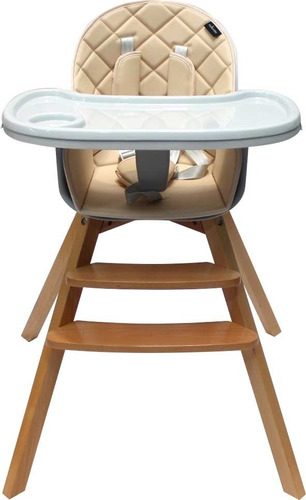 Imagen 3 de 10 de Silla De Comer Premium Baby Para Bebe Madera Doble Bandeja