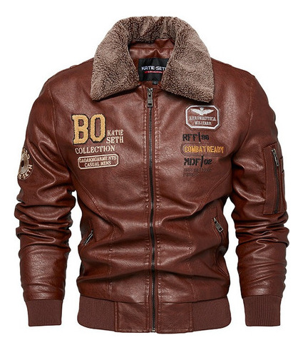 Chaqueta De Cuero Para Hombre De Moto A La Moda De Pu Engros