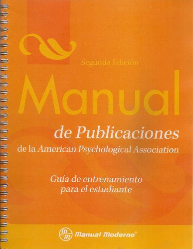 Libro Manual De Publicaciones De La American Psychological A