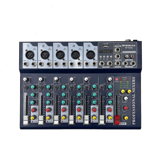 Mesa De Audio Profissional 7 Canais Briwax Gf-6182
