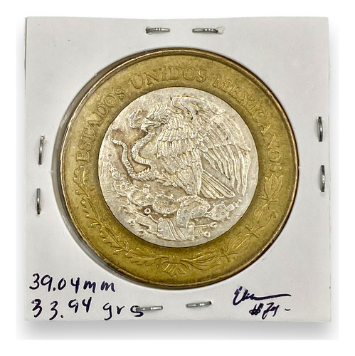 Moneda Bimetálica 100 Pesos Estado Queretaro Fase 2 Año 2007 (Usado)