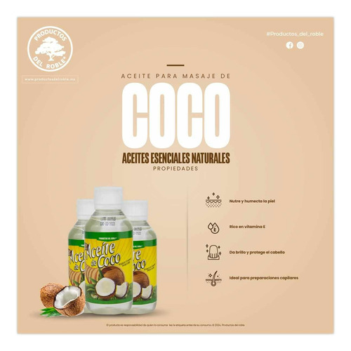 Aceite De Coco - Aceite Para Masajes Coco