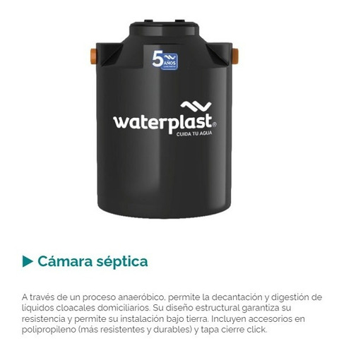 Cámara Séptica 600 Litros Para 8 A 12 Personas Waterplast