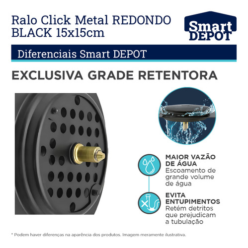 Ralo Black Redondo Click Inteligente Abre E Fecha