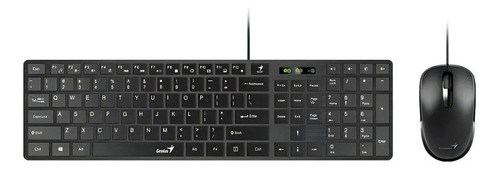 Kit Teclado Y Mouse Genius Slimstar C126 Usb Español Color Del Teclado Negro