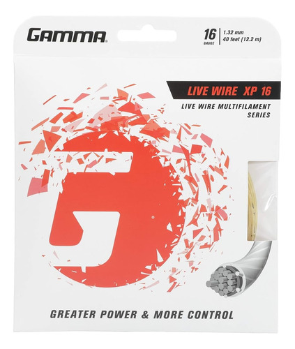 Gamma Live Wire Xp 16g Cordaje De Tenis, Natural
