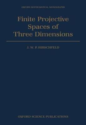 Libro Finite Projective Spaces Of Three Dimensions - J. W...