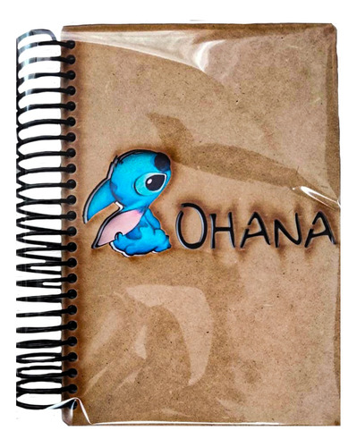 Agenda 2024 Madera Personalizable Stitch Ohana Kawaii A5 D99