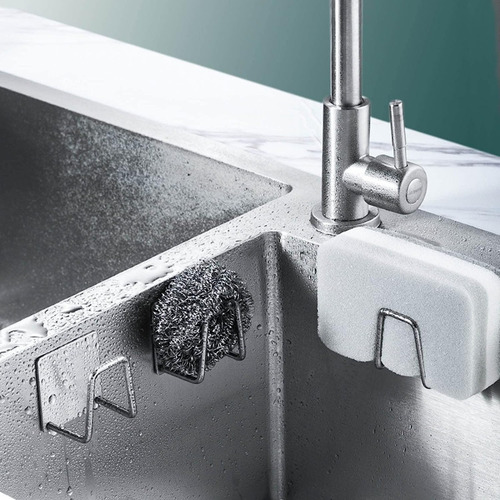 Soporte Esponja Lavaplatos Acero Inox + Adhesivo,organizador