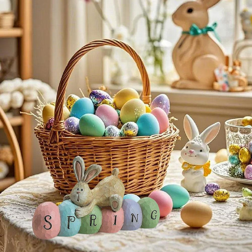 Yy For Adornos De Conejo Con Forma De Huevo De Pascua,
