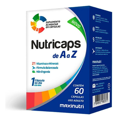 Nutricaps A A Z Vitaminas 100% Idr  60 Capsulas Maxinutri