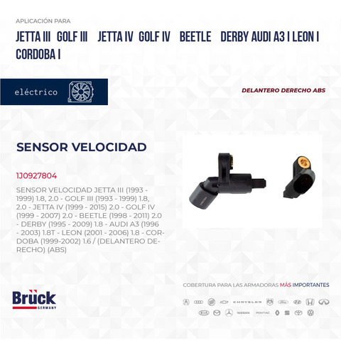 Sensor Velocidad Delantero Derecho Jetta 1995 - 2006 2