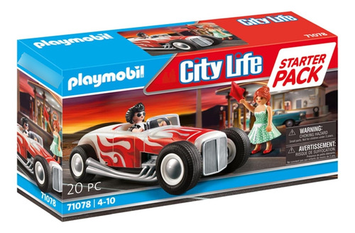 Playmobil City Life Starter Pack 71078 Auto Carreras Hot Rod