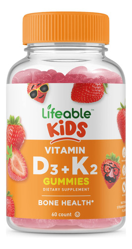 Lifeable Vitamina D3 1000 Iu + K2 100 Mcg, Para Nios, Suplem