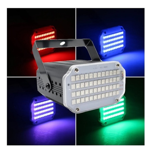 Imagen 2 de 10 de Flash Led Rgb Tricolor 10w Audioritmico Luces Dj Efectos