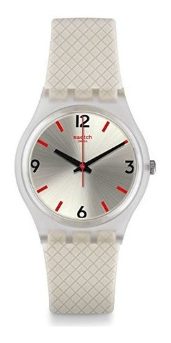 Swatch Perlato Silver Dial Correa De Silicona Gris Reloj Uni