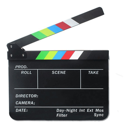 Claquete Diretor Clapper Board 1.8 Acrílico Com Varas Colori