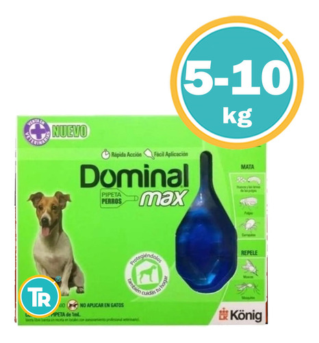 Pipeta Dominal Max Perro 5 A 10 Kg Antipulgas