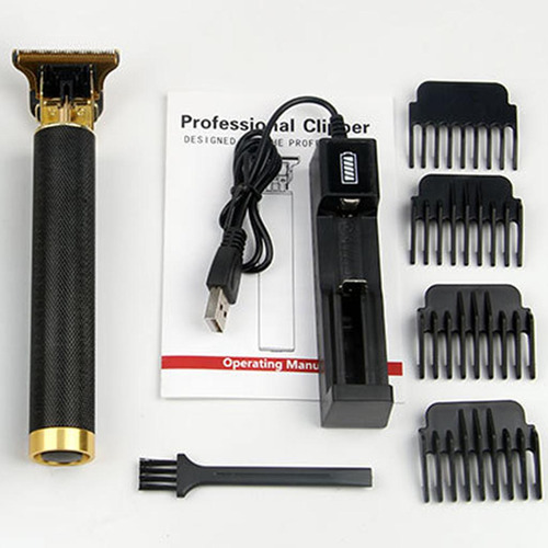 4 Barba Recarregável Usb, Bigode E Aparador De Barba Preto
