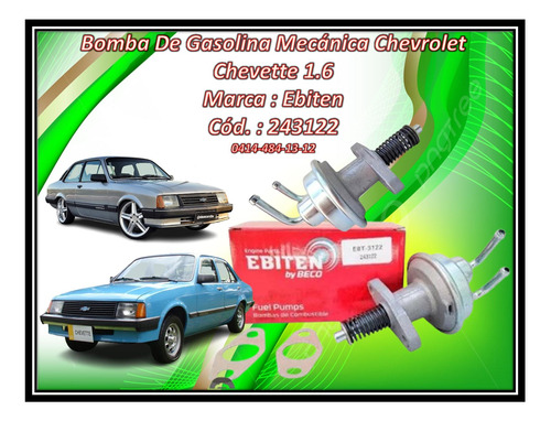 Bomba De Gasolina Mecánica Chevrolet Chevette 1.6 / 1.4