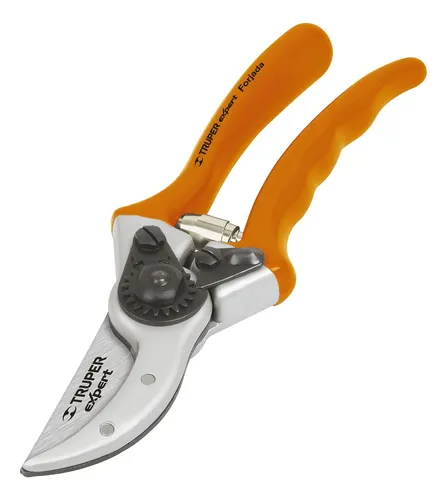 Tijera Podar Jardin Truper Profesional Expert 8'' Forjada Color Naranja claro