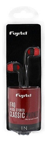 Audifonos Fujitel In Ear Stereo Ie40 Color Negro/rojo Color Rojo