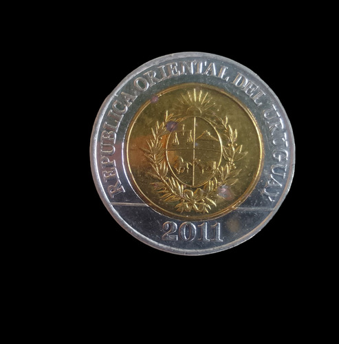 Moneda Uruguay 10 Pesos 2011 Bimetalica 