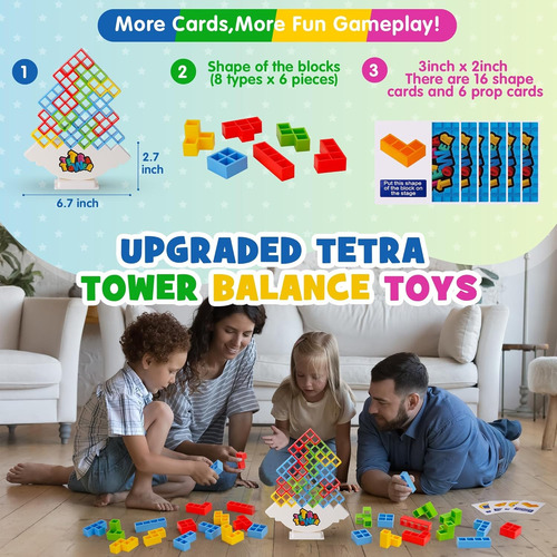 32 Piezas Tetra Tower Stack Games Juegos De Mesa Para 2 Juga