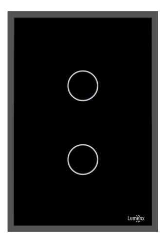 Interruptor Touch 2 Teclas Preto Para Caixa 4x2