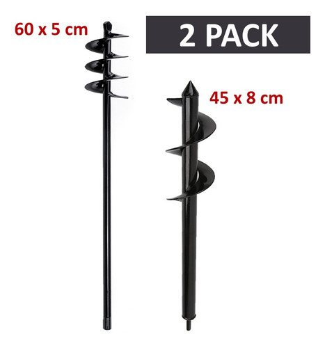 2 Brocas Ahoyador Plantar Jardín Para Taladro 60x5 45x8 /uss