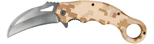 Navaja Monte Gancho Mango Camuflaje Café Lion Tools 9456