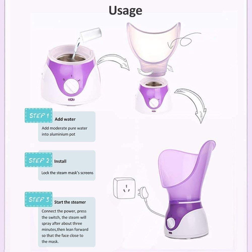 Imagen 3 de 3 de Vaporizador Facial Profesional Limpieza De Poros Portatil