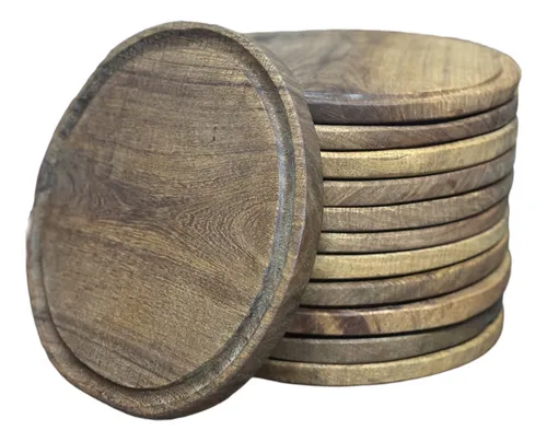 Plato Redondo De Algarrobo 24x24cm Calidad Premium