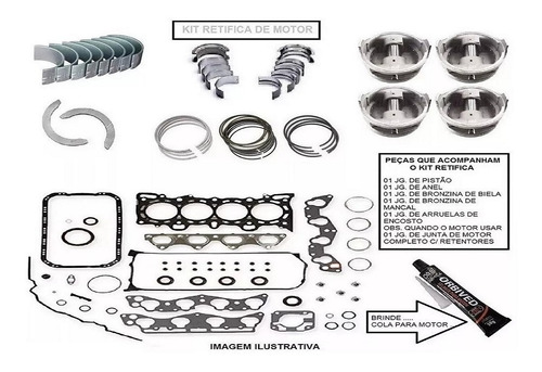 Kit Retifica Do Motor Fiat Uno /palio Fire 1.0 8v. Gas 00/03