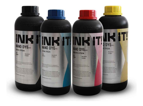 Kit Tinta Eco Tank Corante 4 Cores - Nano Dye | Ink It 1kilo