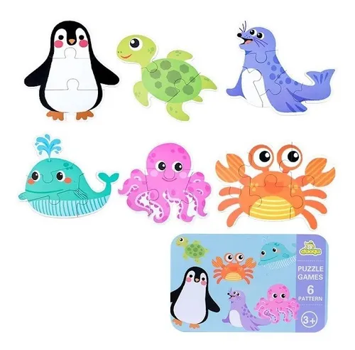 comprar Puzzles Rompecabezas Animal Oceano Juego Didáctico Madera 