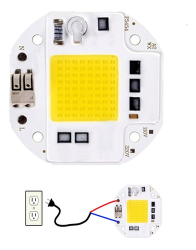 Imagen 2 de 7 de Led 50w 110v Blanco Frio Chip Repuesto Smd Alta Potencia