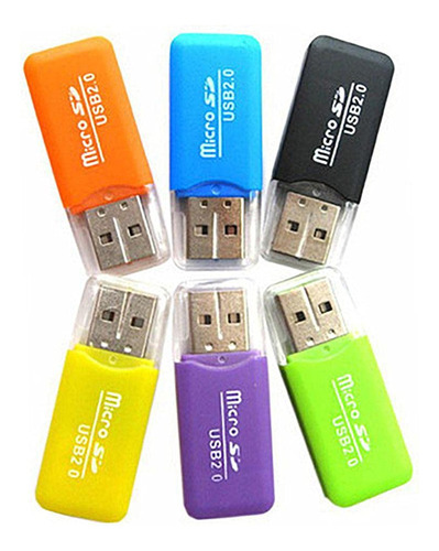 Vizgiz Paquete De 6 Lector De Tarjetas Micro Sd Sdxc Tf Usb.