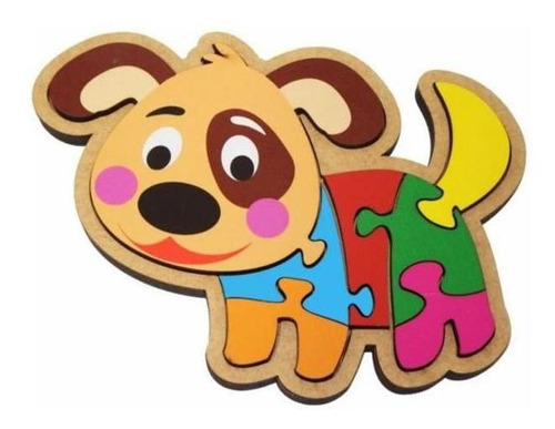 Quebra Cabeça Cachorro - Mdf - Maninho Brinquedos + 3 Anos