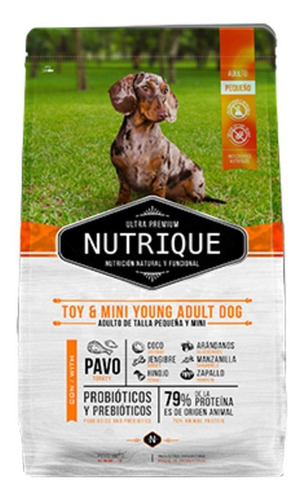 Imagen 1 de 2 de Alimento Nutrique Ultra Premium Toy & Mini Young Adult para perro adulto de raza mini y pequeña sabor pavo y cerdo en bolsa de 3kg