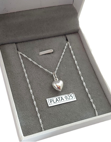 Cadena Con Dije Mini Corazon Plata 925   