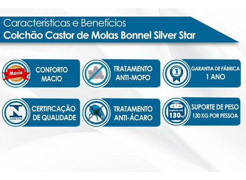 Colchão Queen P/ Hotelaria Molas Tecnopedic Silver Star Air