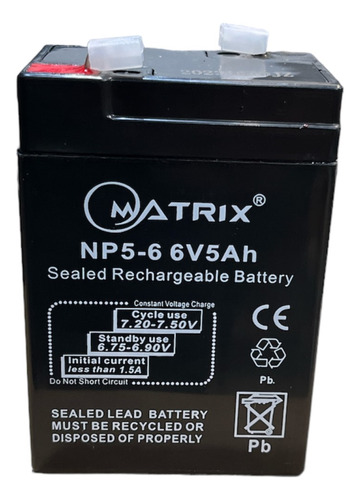 Bateria Sellada Matrix 6v 5ah Ups Motos Cerco Electrico