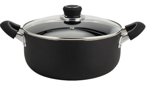 Cacerola Olla Teflon Antiadherente Hudson 28 Cm Tapa Vidrio