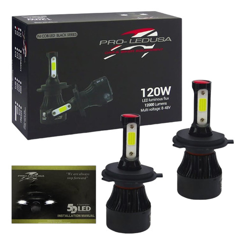 Ampolleta Kit Led H-4, 120watt, 12.000lm, 12/24v. Pro-ledusa